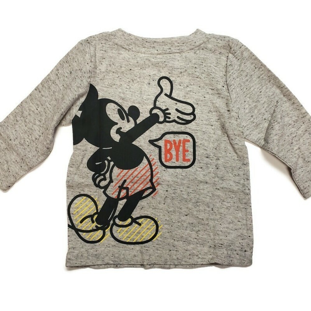 Disneys Mickey Mouse Baby Boy 12M Hi Bye Front Back Graphic Tee By Jumping Beans - Picture 4 of 5